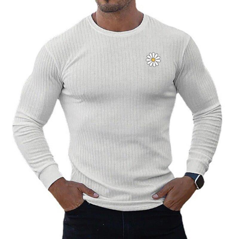 

Мужской осенне-зимний пуловер Muscleguys, новые повседневные трикотажные футболки с круглым вырезом для молодежи XXL белый