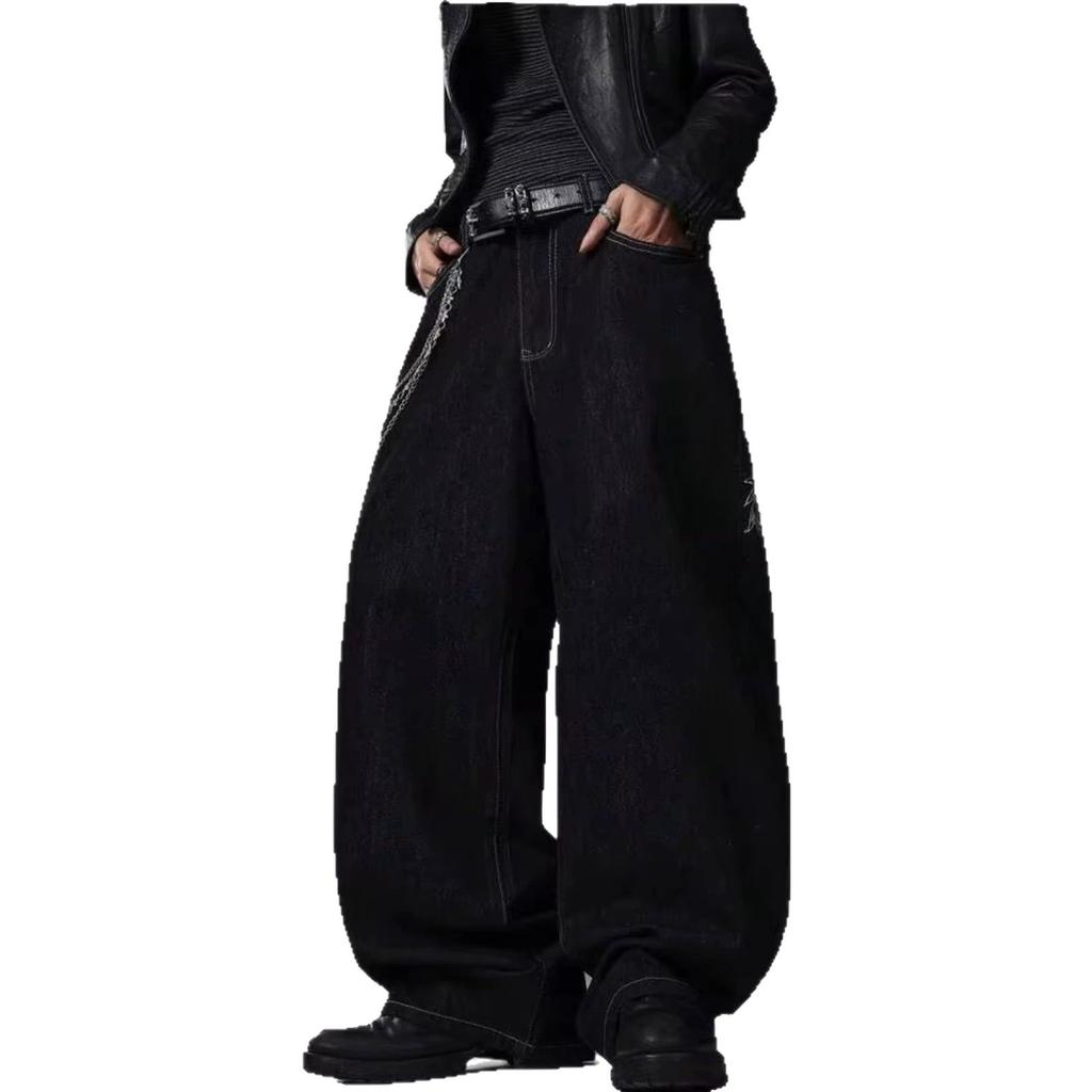 Jeans Americani Larghi Dritti da Uomo Hip Hop Gotico Street Jeans Casual da Uomo