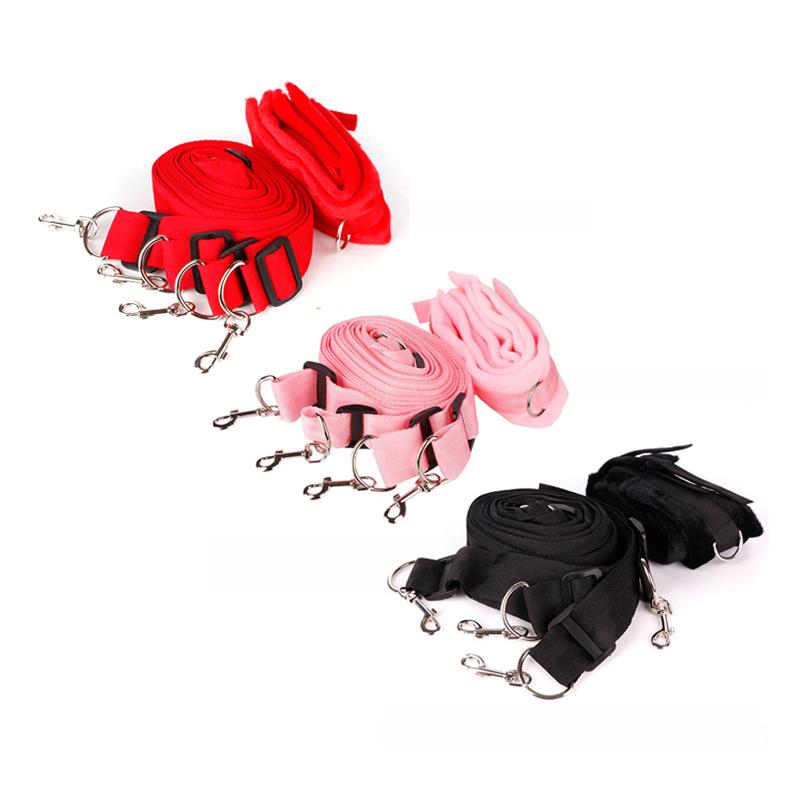 BDSM Bettgurt Bondage Alternative Bindung auf dem Bett mit Plüschbindung Sexspielzeug, Flirthandschellen Fußschellen, SM Self Bondage