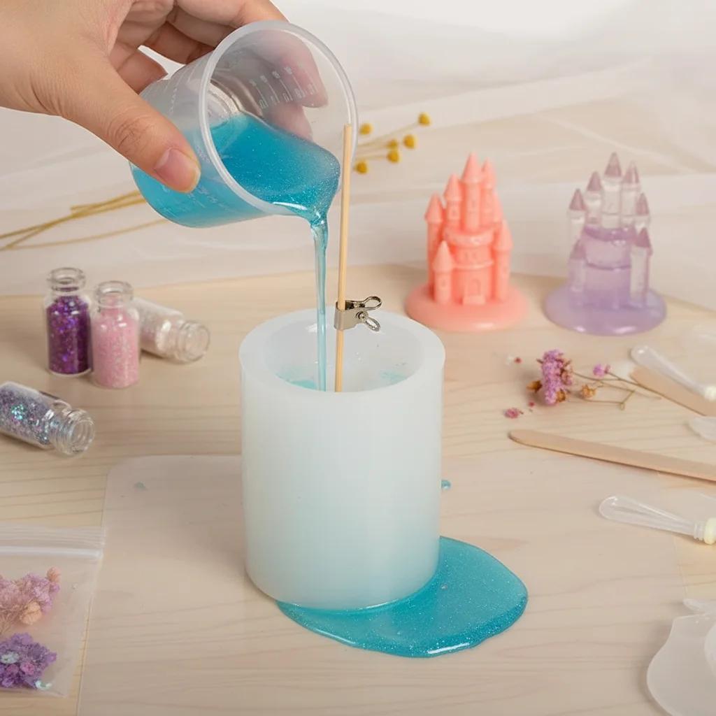 Princess Castle Mirror Surface Silicone Mold with 3D Design for DIY Aromatherapy Plaster Craft Making Home Decoration