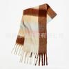 Premium color plaid scarf women's winter warm scarf mohair thickened scarf versatile shawl