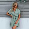 Dresses Office Lady Boho Dot Pattern Women Clothing Black Viscose Bow-Knot Outfits Loose Soft Casual Dress