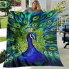 3D Hot Fashion Peacock Feather Flannel Adult and Children Blanket Sofa Bed Decoration Blanket Portable Blanket Bath Towel Gift