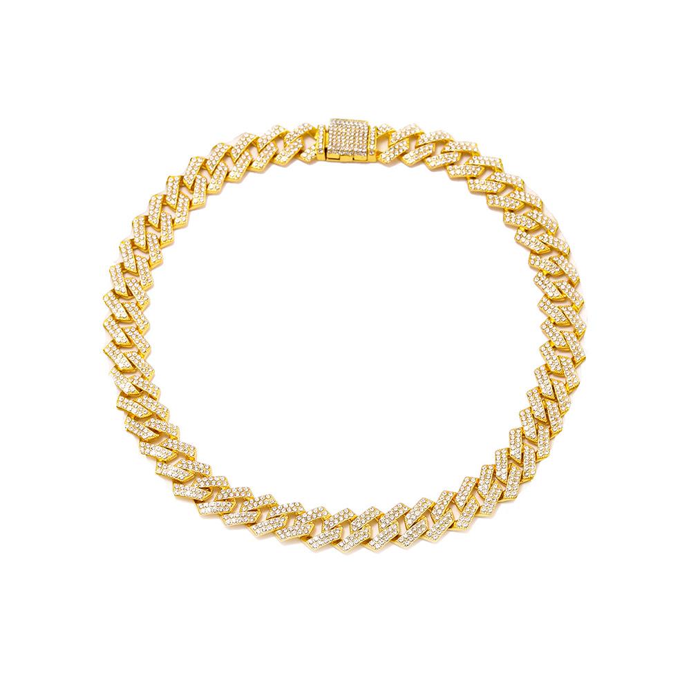 Unisex Zinklegierung Strassstein Hip Hop Anhänger mit personalisierter kubanischer Kette im Ölgemälde-Stil