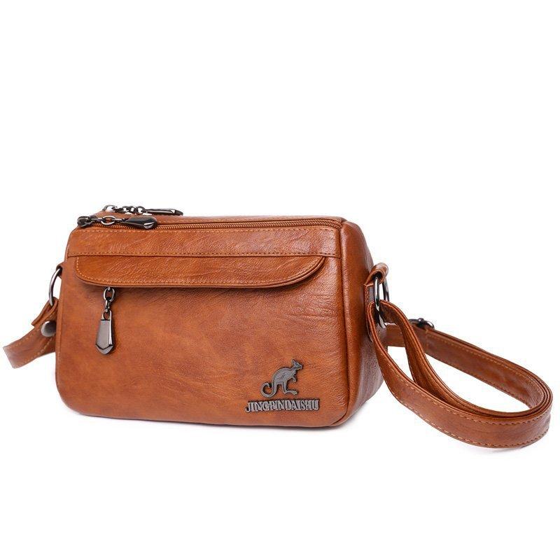 Women's Messenger Bag New PU Soft Leather Texture Crossbody Bag Simple Solid Color Shoulder Bag Fashionable Trend Casual Mom Bag