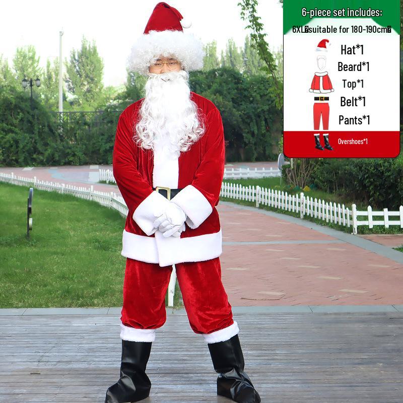 Adult Santa Claus Costume Set - Men's & Women's Plus Size Christmas Outfit