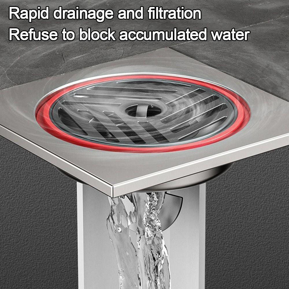 With Grid Grate Cover Shower Floor Drain Round Sewer Drain Filter Plug Durable Sink Strainer