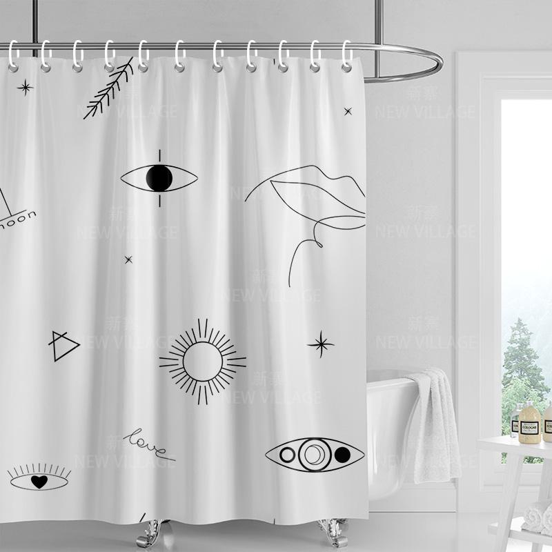 Dekoracja domu zasłony prysznicowe łazienka wodoodporna zasłona materiał Pokój dzienny Nowoczesny Nordycki Nowoczesny prosty wzór geometryczny