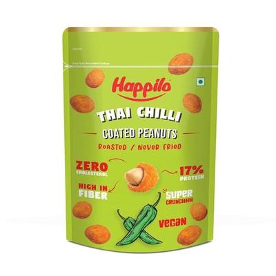 Happilo Premium Super Snack Thai Chili Peanut 150g, Crunchy and Nutty, High In Protein and Dietary Fibre