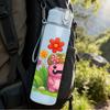 1PC Pink Monster Floral 750ml Color Plastic Sports Water Bottle Leakproof Flip Straw Lid Suitable for Sports Office Home Use