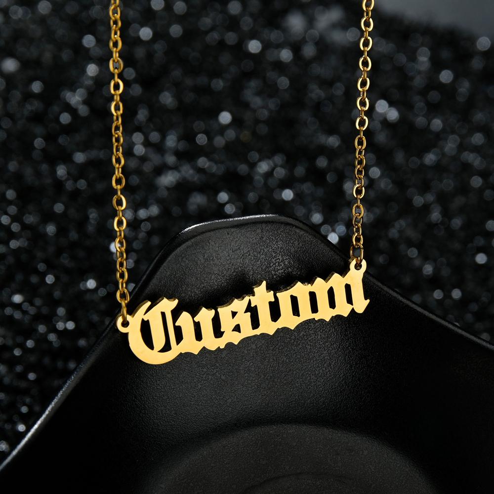 Fashion Stainless Steel Necklace Personalized Letter 5mm NK Thick Chain for Women Men Pendant Nameplate Gift