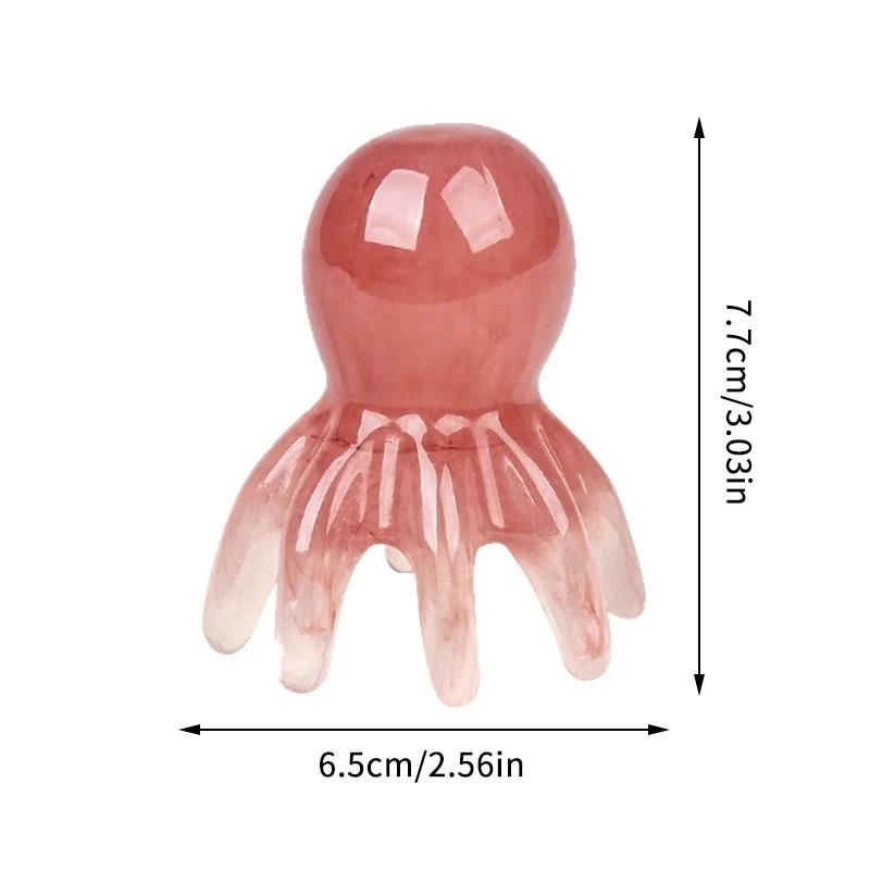 Resin Octopus Massage Comb Head Meridian Scraping Scalp Massage Brush Acupuncture Gua Sha Massage Comb Fatigue Relief Massage