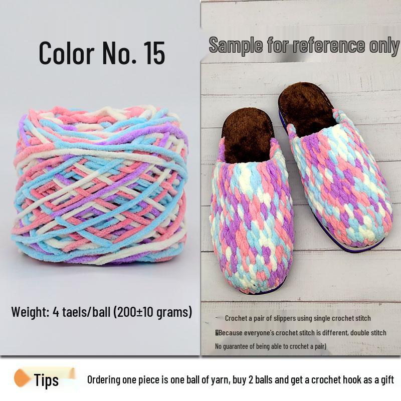 Plush Wool Yarn for Hand-Knitted Crochet Shoes & Slippers