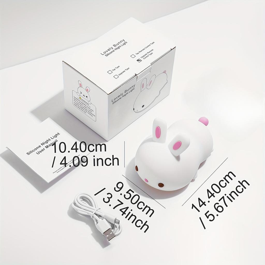 1PC Kreative Geschenk Nacht Pat Silikon Licht Led Kaninchen Nachtlicht