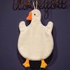 Cute Duck Hand Towel Soft Kids Hand Towel Duck Shape Absorbent Bathroom Towel with Hanging Loop for Kitchen Bedroom