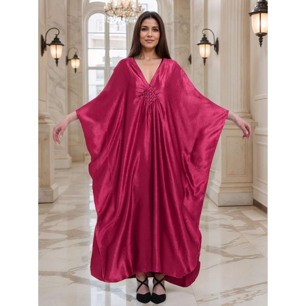 Gold Luxury Beach Dress Woven Holiday Robe Loose Plus Size Turkish Kaftan Dress