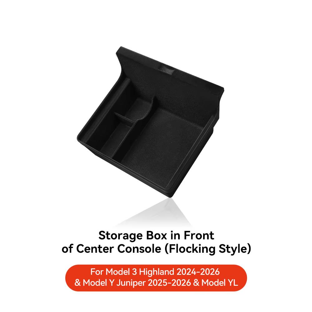 YZ For Tesla Model 3 Highland 2024 Model Y juniper 2025 Storage Box Center Armrest Hidden Box Cup Holder Organizer Accessories