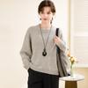 TUHUANG Women's Thick Pure Cashmere Round Neck Sweater