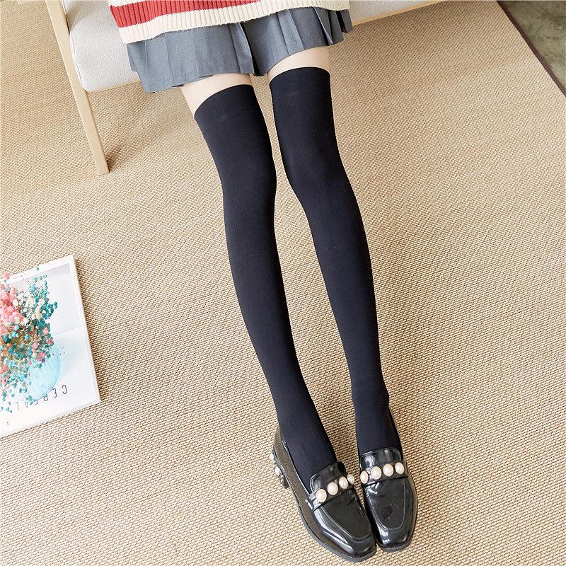 Versatile Black & White Velvet Thigh-High Socks: Sexy, Slimming, Solid Colors