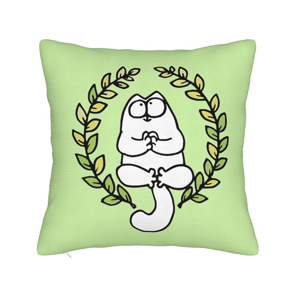 SSimon Cat Humorous Cat Square Pillow Case Cushion Covers Custom Zipper Decorative Pillowcover for Bed xcm