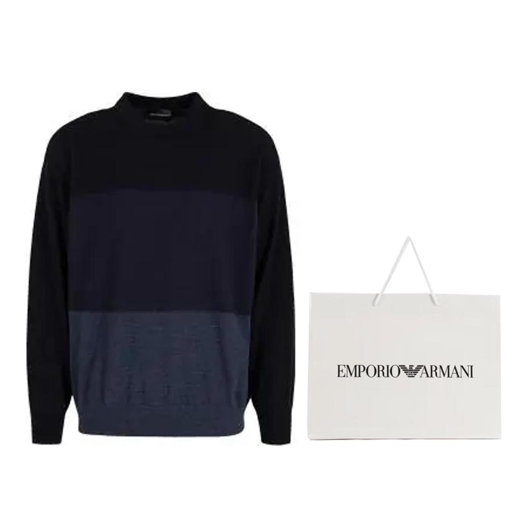EMPORIO ARMANI Colour Blocked Crewneck Jumper 6D1MXM-1MKBZ-F915