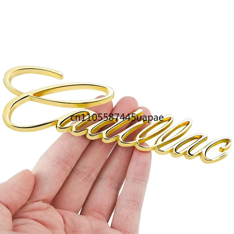 13.5x4cm Car Rear Trunk Letter Sticker Fender Side Metal Badge Emblem For Cadillac ATS BLS CT4 CT5 CTS ESCALADE STS XLR XT6 XTS bsqrw88