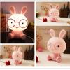 Cute Rabbit Night Light Gifts Women Teen Girls Night Lights for Kids Bedroom Cute Glasses Rabbit Nightlights for Toddler