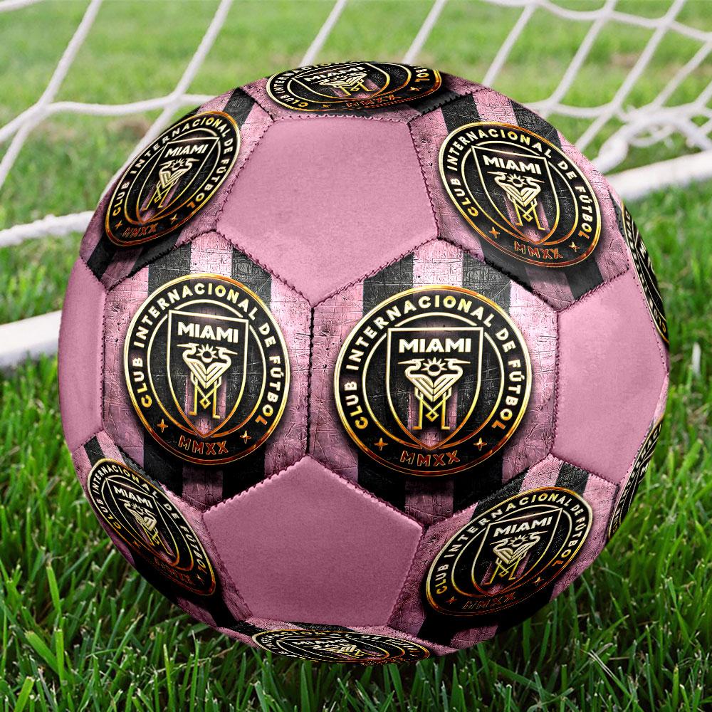 1pc Inter Miami CF Soccer Ball Size 5 Indoor Soccer Ball Fashion Colorful Backyard Game - Great For Sports Fans Gift HE61