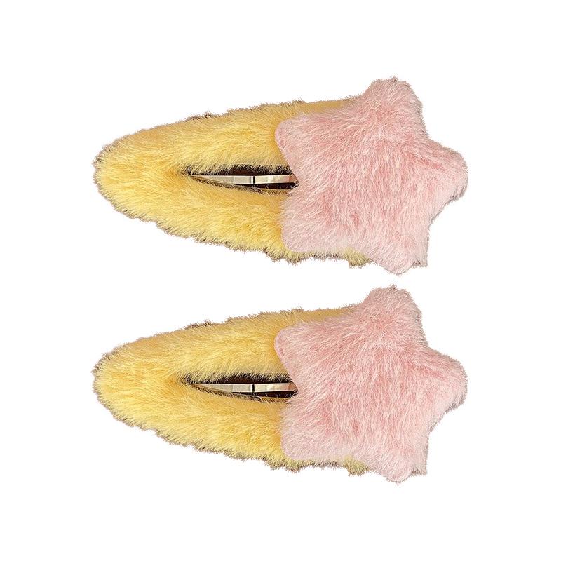 New Sweet Plush Hairpin Women Cute Star Shape Hair Clips Large Side Broken Bangs Bb Clip Fashion Girls Hair Accessories