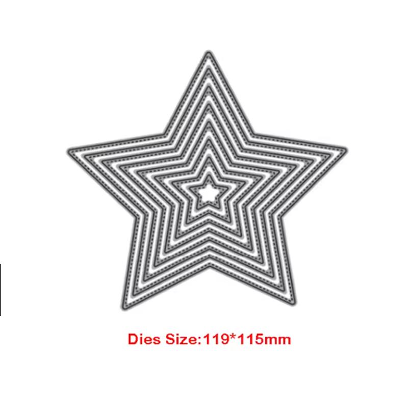 Layered Frame Cutting Dies Set – Rectangle, Square, Circle, Oval, Heart & Star Metal Dies for Card Making, Scrapbooking & Paper Crafts