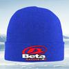Rote Form weiße Schrift Rennlogo Herren Damen Unisex Strickmütze Beanie Pullovermütze Winter Thermisch Warm Weihnachten Outdoor Radfahren