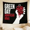 1 יחידה שטיח קיר Green Day American Idiot, תליית קיר עם עיצוב עטיפת אלבום של להקת רוק, הדפסת 2D מפוליאסטר, עיצוב בסגנון פאנק לחדר שינה ולסלון