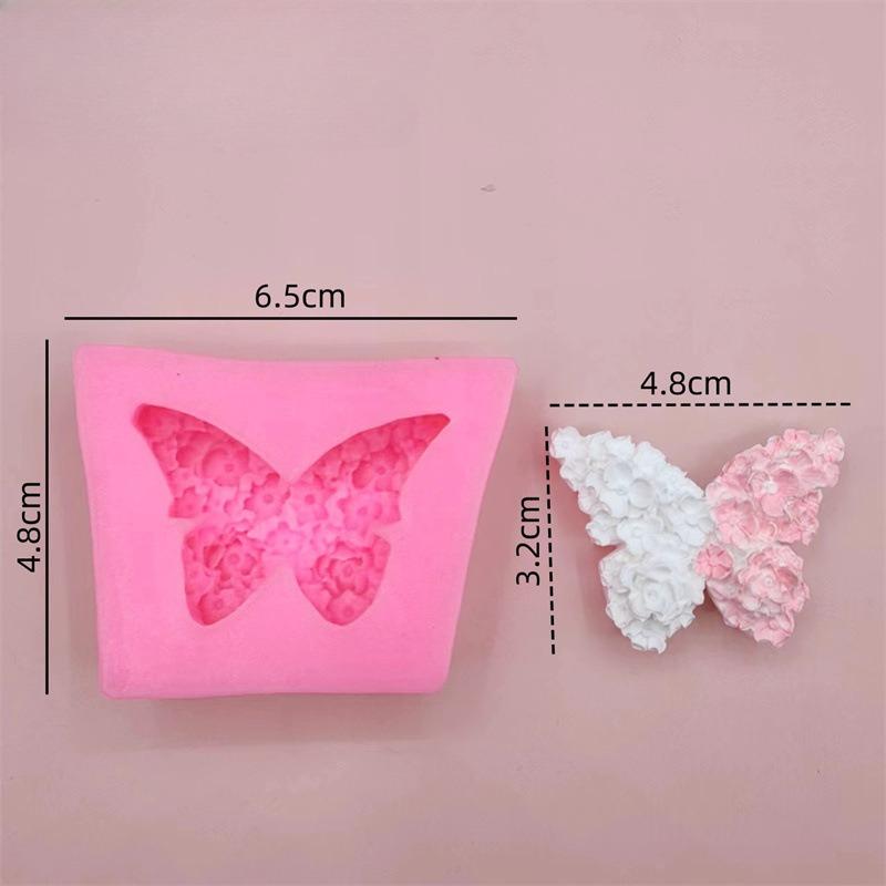 Flower Butterfly 3D Flying Butterfly Silicone Mold Cake Decoration Mold Flip Sugar Gypsum Dropping Glue DIY Decoration Mold