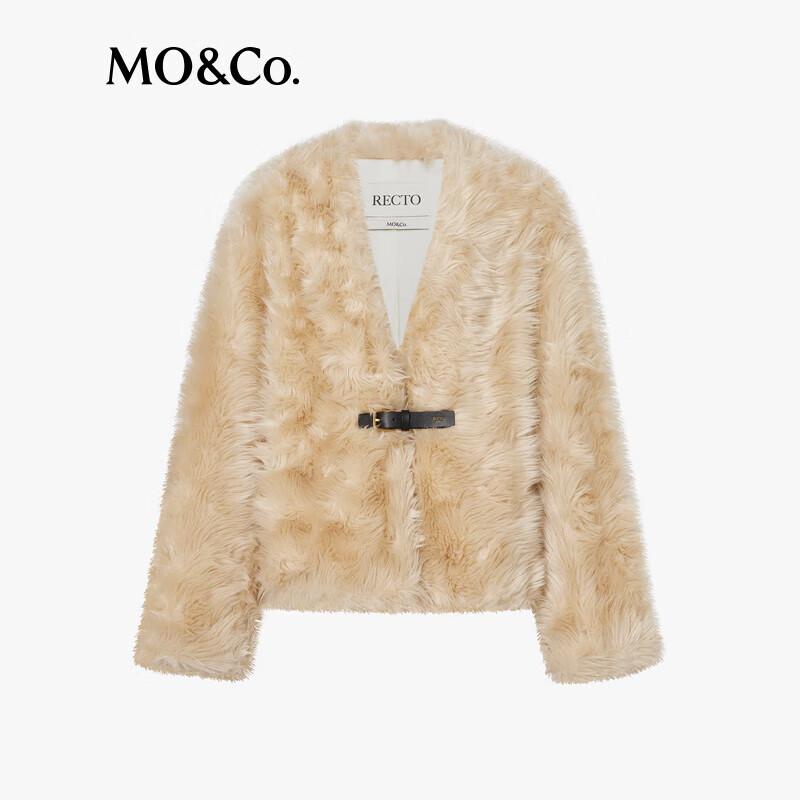 MO&Co. RECTO Collaboration Plush Collarless Short Jacket