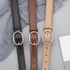 Women's Double-Sided Cowhide Leather Belt - Black, Casual & Versatile for Jeans