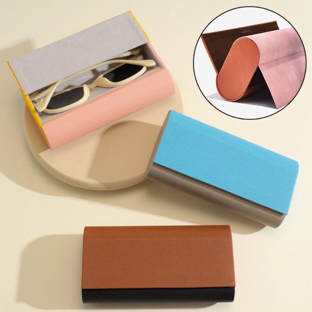 Double Layer Dual- Glasses Case PU Leather 2 Slots Sunglasses Box  For Women Men