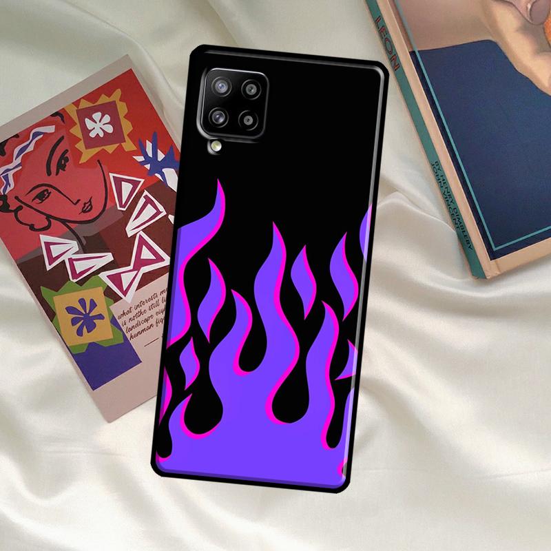 Blue Red Flame Fire Case For Samsung Galaxy A33 A13 A36 A56 A23 A52 A32 A12 A54 A34 A14 A16 A26 A53 A15 A35 A55