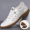 Hollow Leather Shoes Casual Shoes Summer New Men's Shoes Breathable Mesh Hole Shoes One Pedal Flat Shoes
