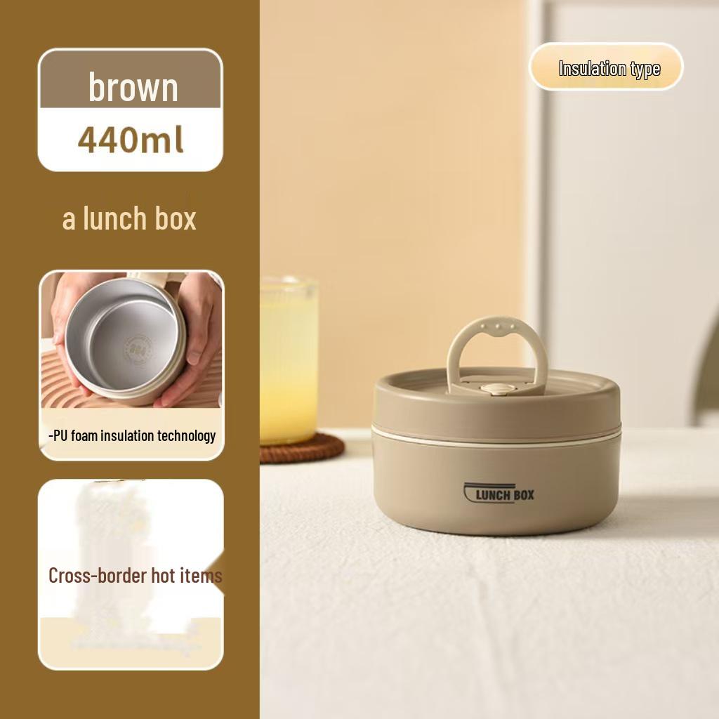 

304 Stainless Steel Insulated Lunch Box with Lid, Microwave-Safe Soup Bowl Bento for Office Workers Microwave