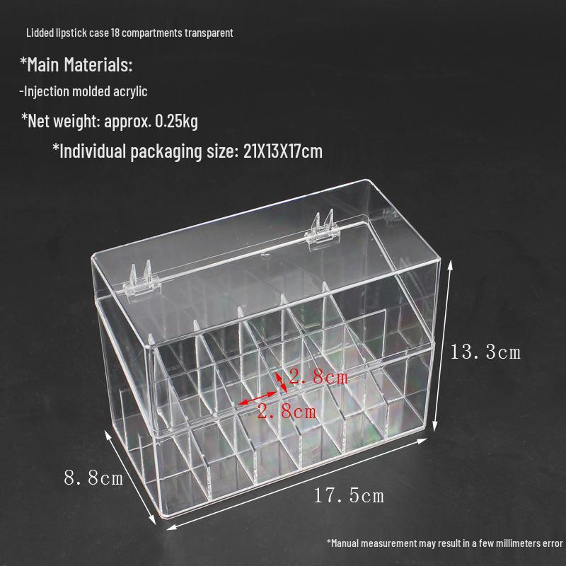 Multi-Grid Transparent Lipstick Holder Storage Display for Beauty Cosmetics