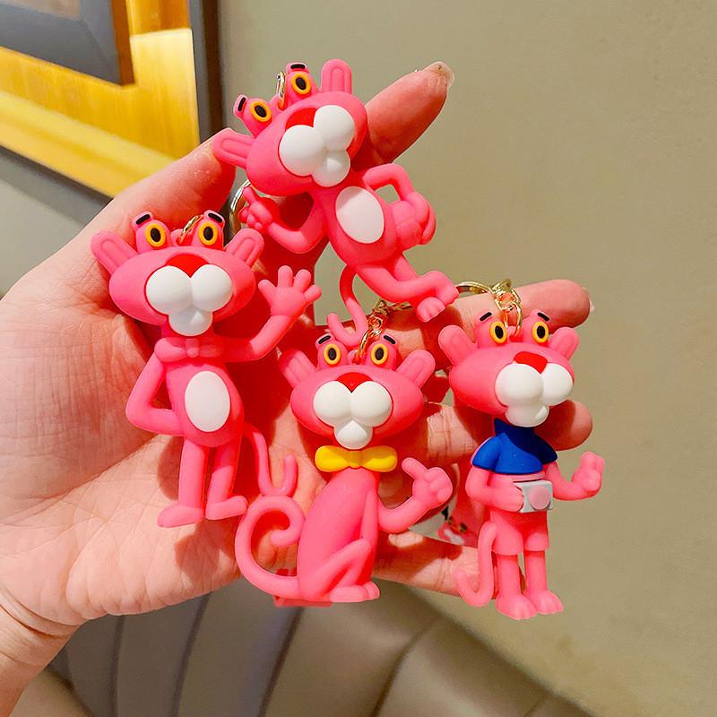 Pink Panther Keychain Cartoon Style For Cars Bags And Creative Gifts Student