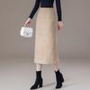 Elegant Woolen High Waist A-line Skirt with Bow Embroidery for Women - Winter 2025 Collection