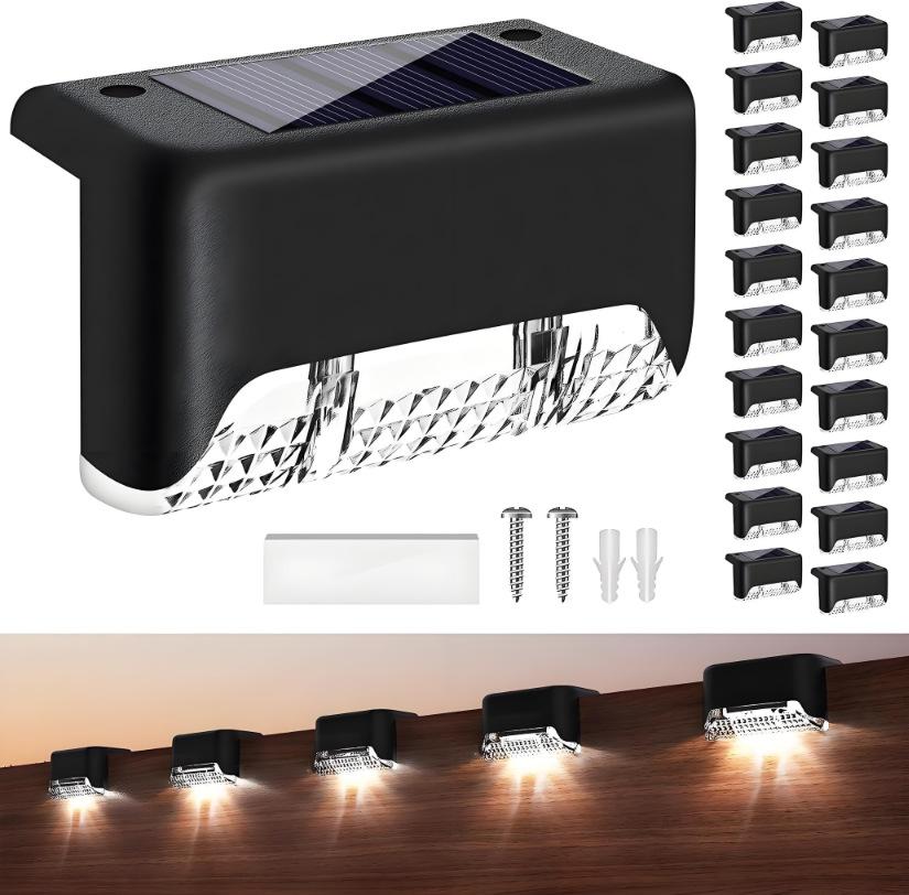 Stair LED Solar Lamp IP65 Waterproof Outdoor Garden Light Pathway Yard Patio Steps Fence Lamps Garden Decor Solar Light Outdoors