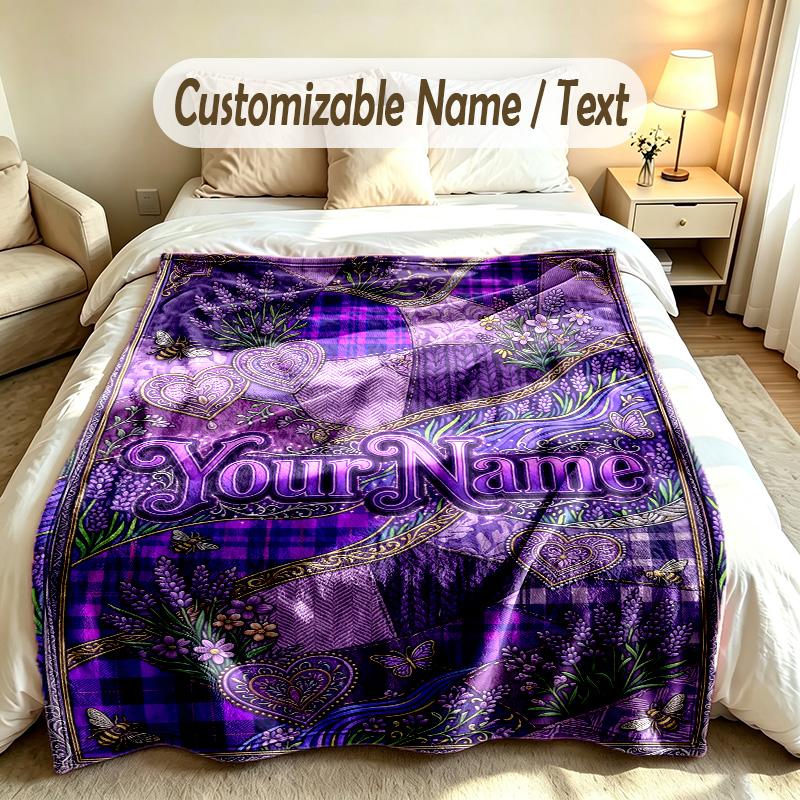 Fantasy Magic Theme Soft Blanket Personalized Custom Name Text Print Warm Blanket Home Sofa Bedroom Decor