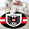 Austria National Football Team Round Area Rug,Carpet Rug for Living Room Bedroom Sofa Playroom Decor,Non-slip Floor Mat