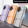 Golden orange border For iPhone 17 16 15 14 13 Plus 12 mini 11 Pro Max XR Xs Max X 7 8 6S 22 20 Elliptical glass phone case
