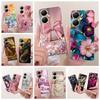 For Vivo Y27 4G Case V2249 Luxury Bow Flowers Painted Cover Soft Silicone Case For Vivo Y27s Y 27 S VivoY27 5G V2302 Fundas Bags