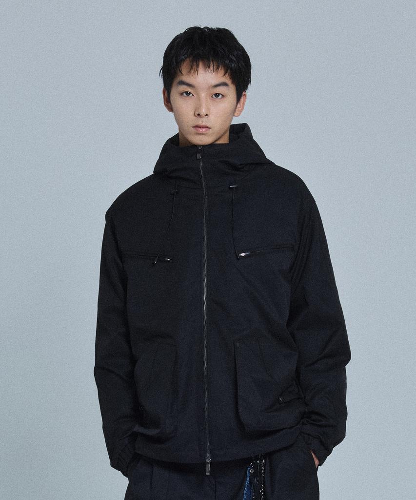 NODE LABS Dev:12 2Way Rivet Hooded Jacket_Black