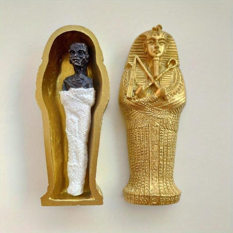 Ancient Egyptian Egypt Coffin With Mummy Figurine Resin Craft Art Decor CollectibleHome Decor Miniature Craft Collectibles