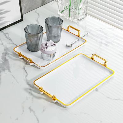Servierplatte Esstablett Leicht Stilvoll für Arbeitsplatte Mittelstück Ottoman Deko Platte Sofa Couch Tablett Robust